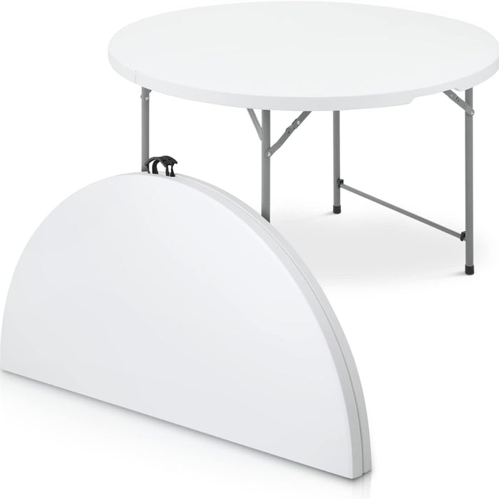 Mesa Plegable Redondo de Plástico con Metal 75x120cm