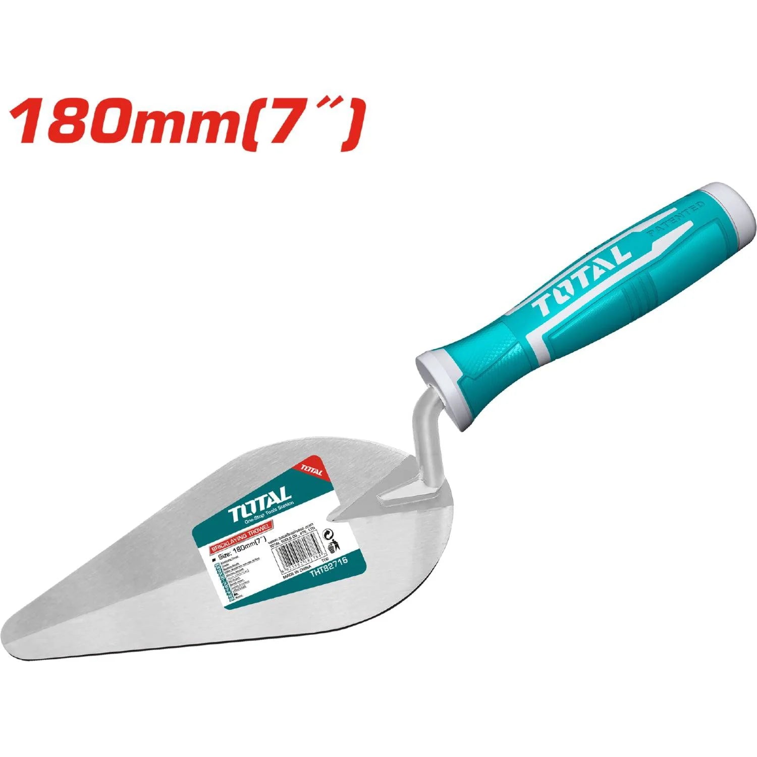 Palustre De Albañileria Con Mango Plastico 7"/180 Mm . Diametro De La Barra 9.5 Mm. THT82716 Total Tools