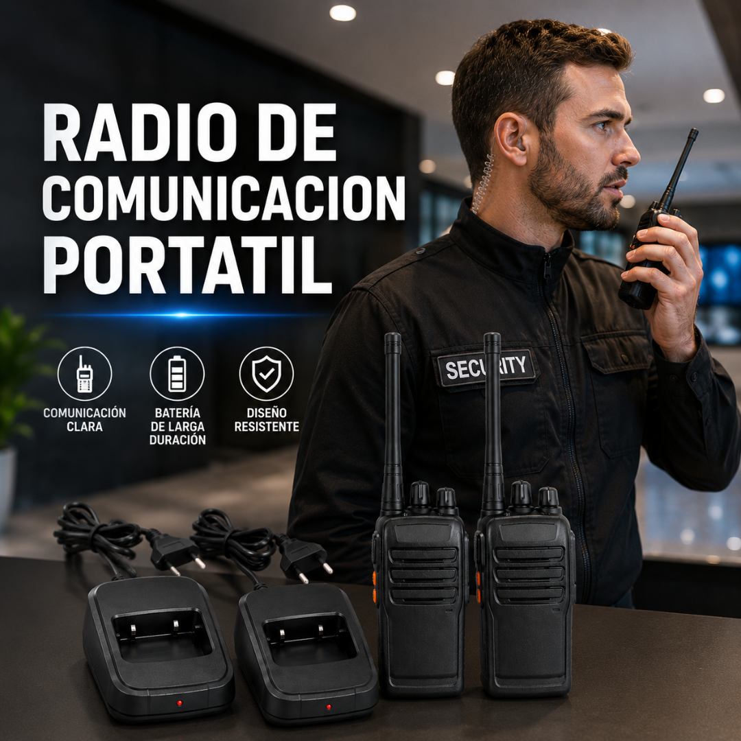 (LLEGANDO 3 DE JULIO) Set de 2 Radio de Comunicación Portátil Recargable | Walkie Talkie Profesional de Largo Alcance con Base de Carga NVS23526417