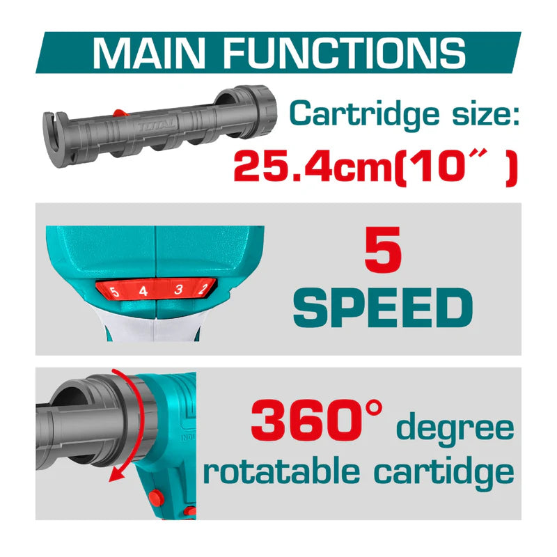 Pistola De Silicon A Bateria 20V. No Incluye Bateria Ni Cargador ( Se Vende Aparte) Total TGGLI2001