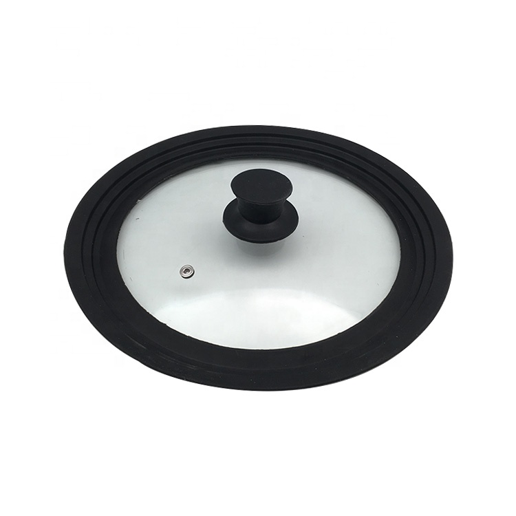 Tapa Universal de Vidrio con Borde de Silicona para Ollas de 22, 24 y 26 cm NS447470