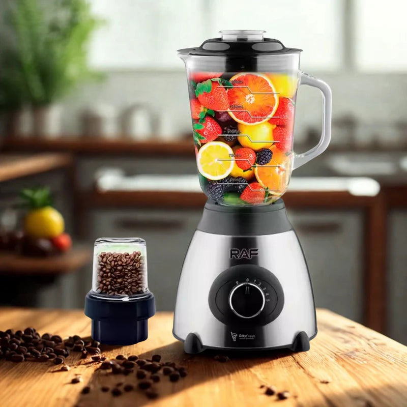 Licuadora Eléctrica 1000W 110V/60Hz Vidrio 1.5L Con 6 Cuchillas. Bóton Giratorio Con Moledor De Café. Blender R.9295-110