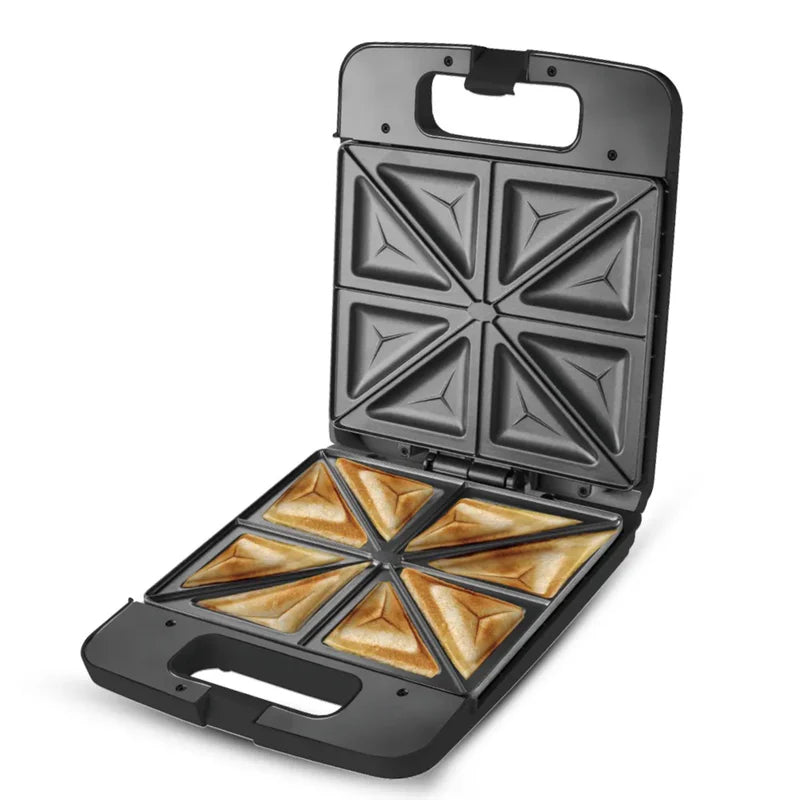 Sandwichera Eléctrica 1400W Antiadherente Con Doble Calor Y Tostado Uniforme 110V /60Hz. Plancha Para Emparedados. R.9515-110