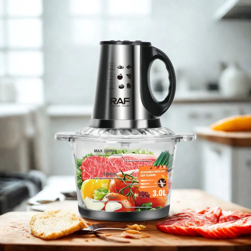 Procesador De Alimentos 300W Con Bowl De Vidrio 3L, Bajo Ruido 110V/60 Hz. Mezclador De Alimentos R.97022-110