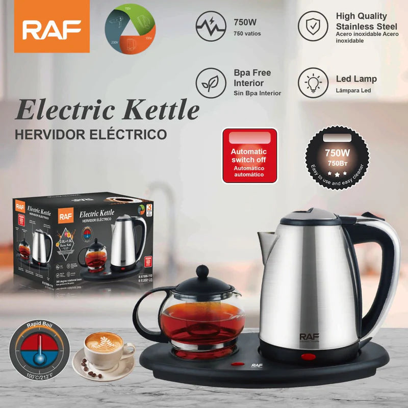 Hervidor Eléctrico Con Tetera De Vidrio 750W Apagado Automático 110V /60Hz . Hervidor Con Infusor. R.97899-110