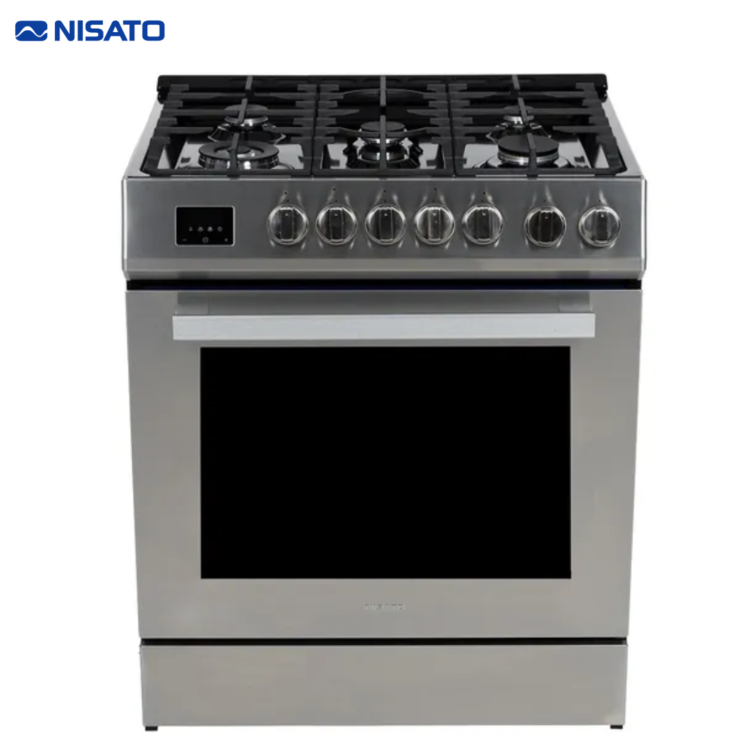 Estufa con Horno 5 Quemadores 30" Silver Pro Semi Profesional Nisato NE-7864DGAZ9