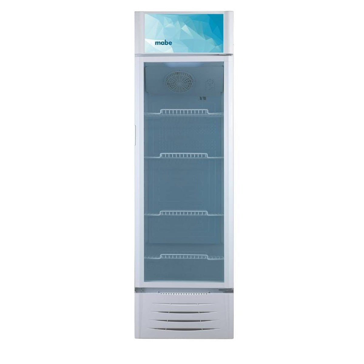 Vitrina Refrigeradora Comercial de Bebidas Mabe VM3164LB0 de 11 Pies Cúbicos (316 Litros), Puerta de Vidrio, Iluminación LED, Blanca