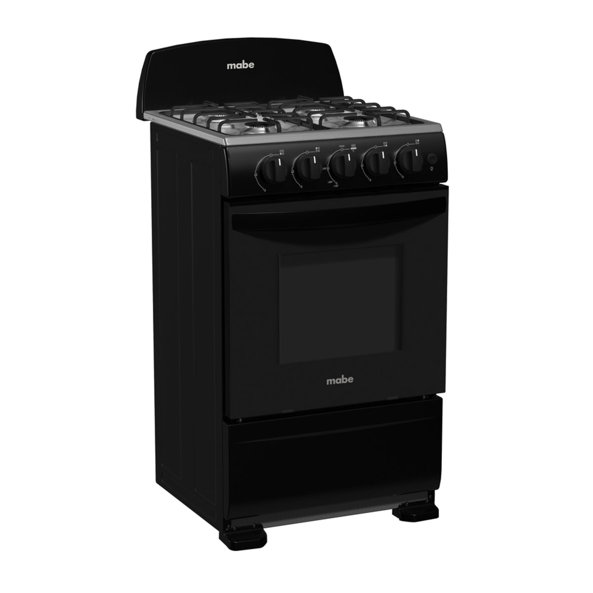 Estufa con Horno a Gas Mabe 20” 4 Quemadores Negro – EMA5105SN1