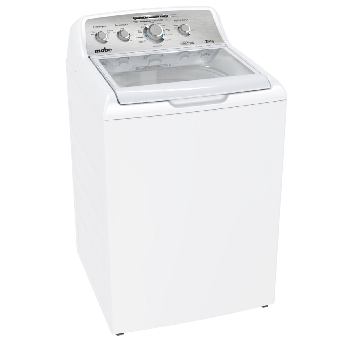 Lavadora de Carga Superior Automática Mabe Aqua Saver Green LMA70214VBAB0 20 kg – 11 Programas, Sanitizado, Lavado Express, Blanca