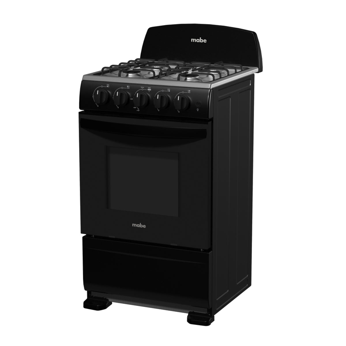 Estufa con Horno a Gas Mabe 20” 4 Quemadores Negro – EMA5105SN1