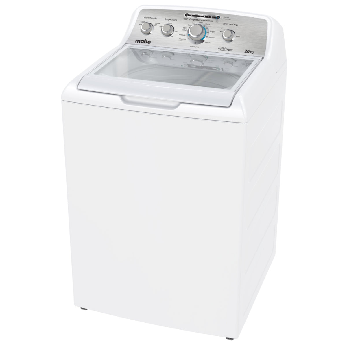 Lavadora de Carga Superior Automática Mabe Aqua Saver Green LMA70214VBAB0 20 kg – 11 Programas, Sanitizado, Lavado Express, Blanca