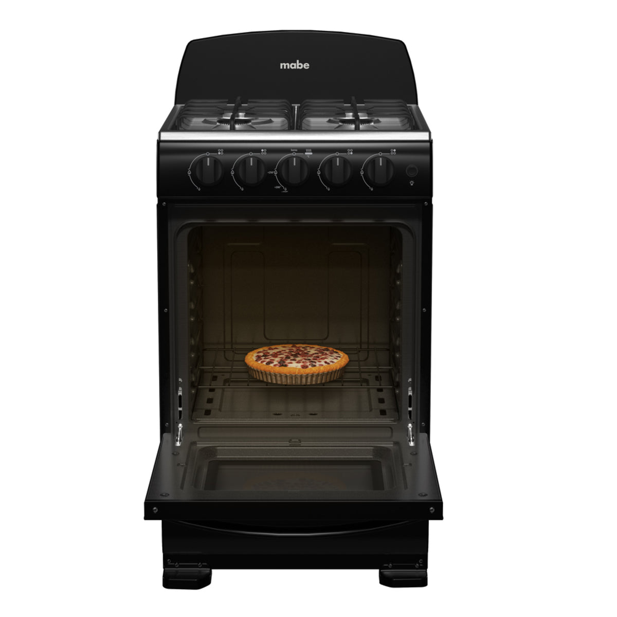 Estufa con Horno a Gas Mabe 20” 4 Quemadores Negro – EMA5105SN1