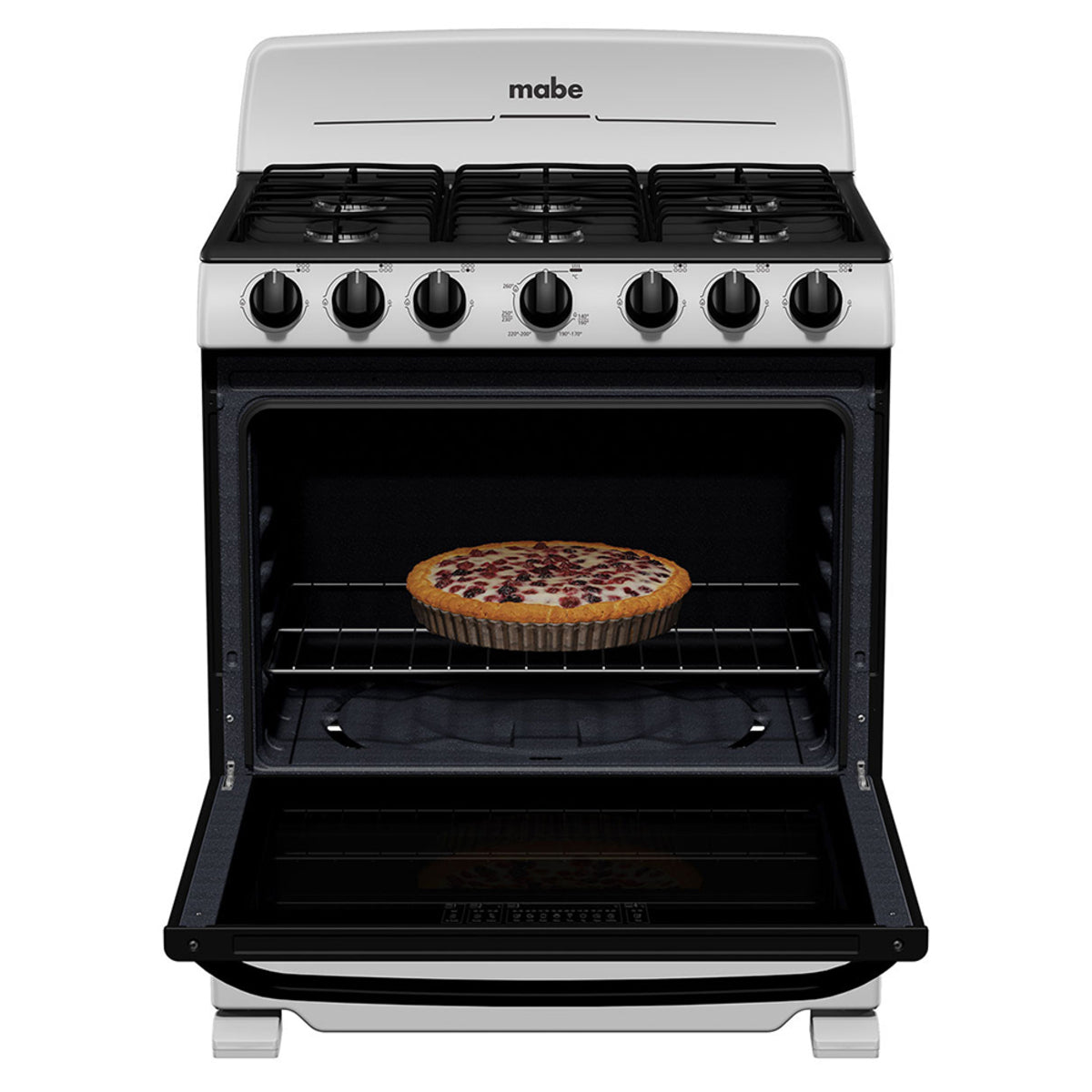 Estufa con Horno 30" 6 Quemadores a Gas en Acero Inoxidable Mabe EM7622BAPS2