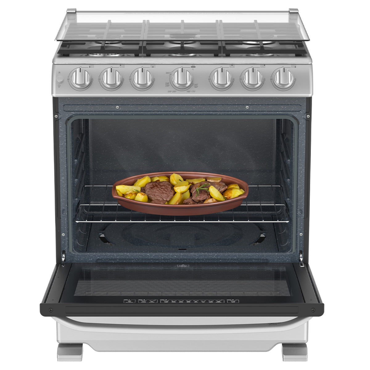 Estufa con Horno 30" 6 Quemadores a Gas en Acero Inoxidable Mabe WEM7659CFIS3