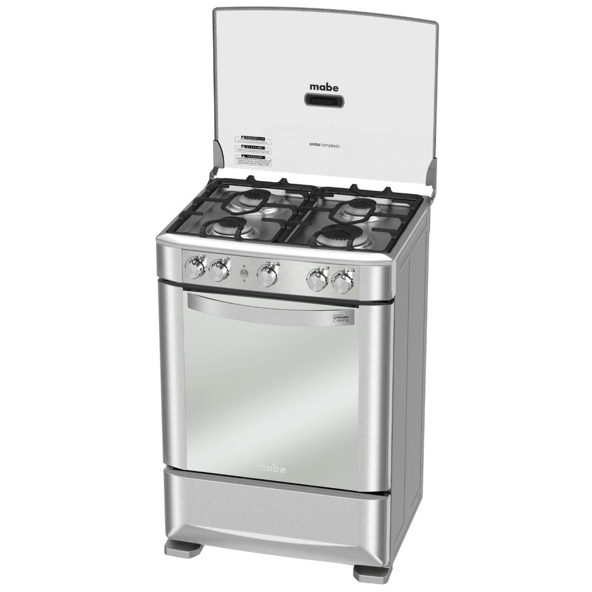 Estufa con Horno 24" 4 Quemadores a Gas en Acero Inoxidable Mabe EMA6030FX1