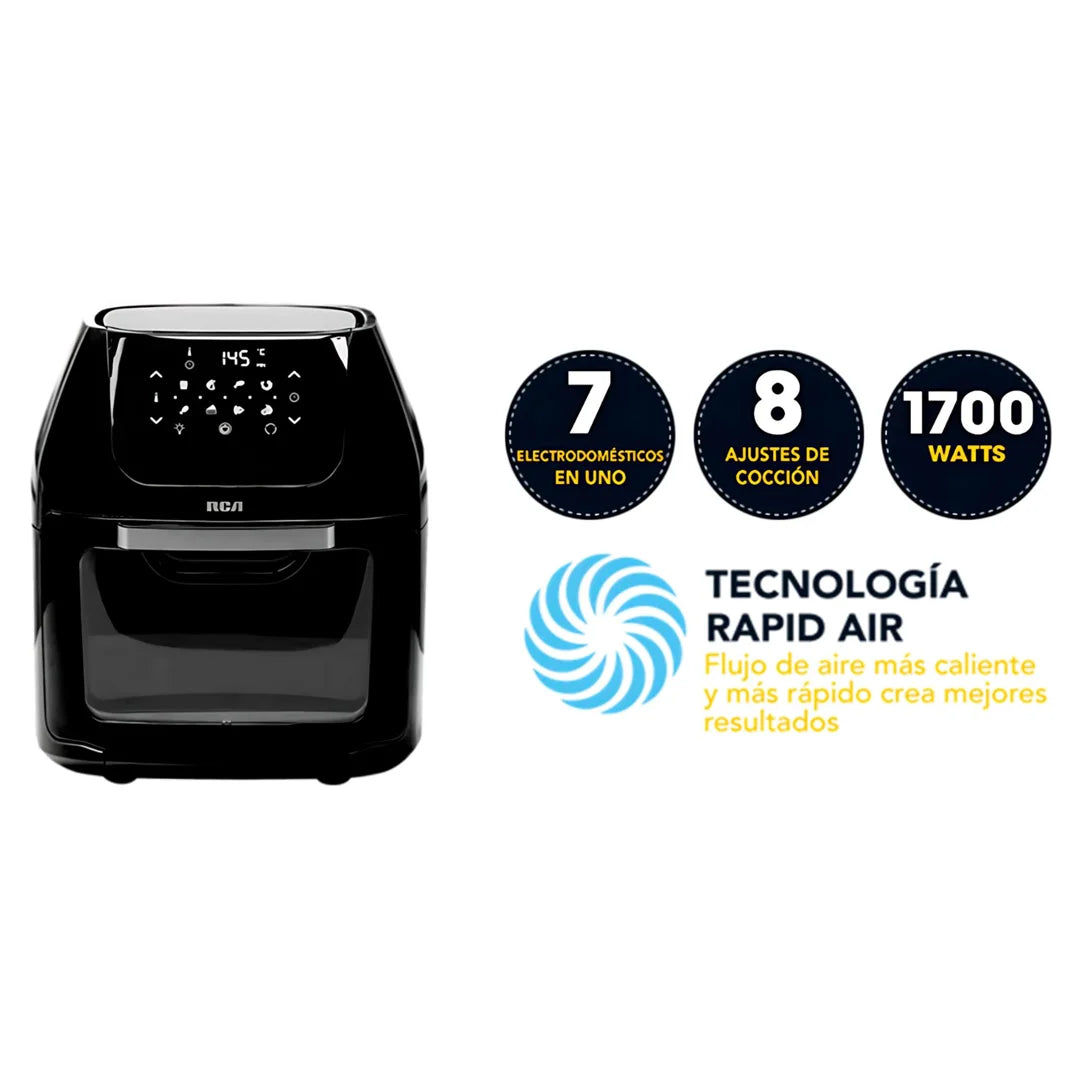 Freidora de Aire 12 Litros 7 en 1 RCA RCAO125BX