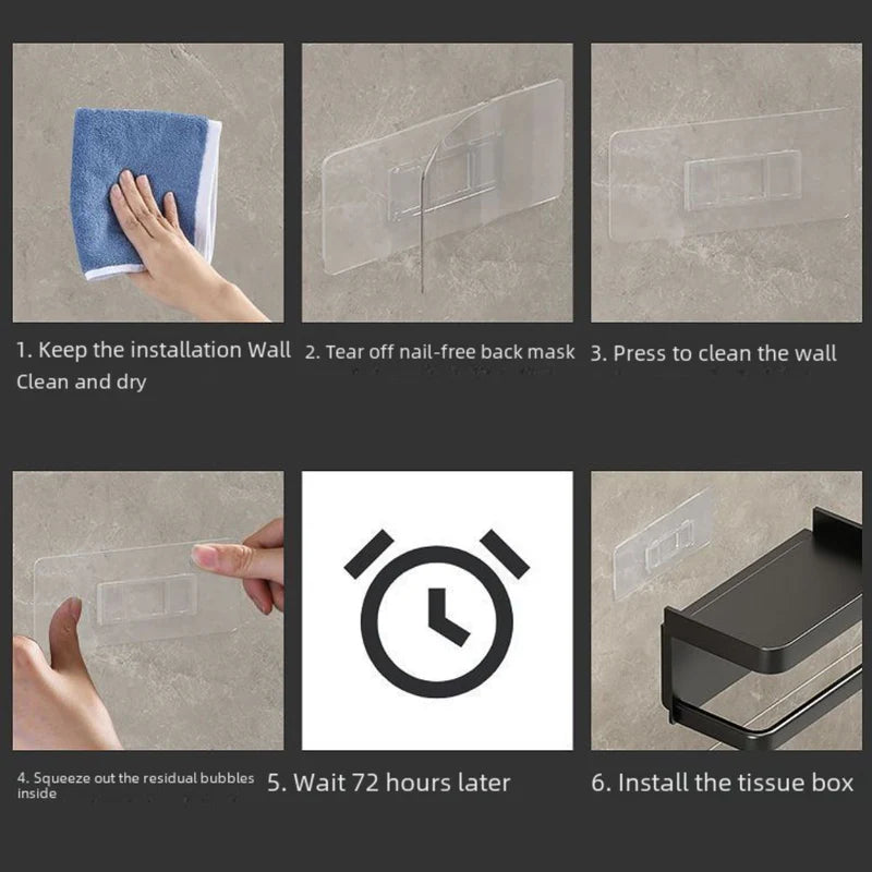 Portarrollos De Papel Higiénico Con Bandeja Soporte Para Celular. Color Gris. AB895