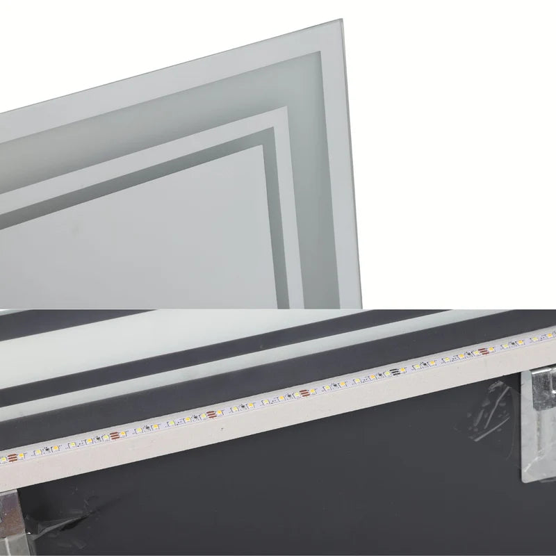 Espejo LED Táctil De Pared 60X80 Cm Con 3 Tonos De Luz Y Enchufe USA 110V Espejo Baño Moderno UN-A133