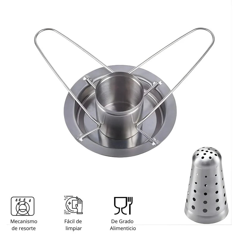 Base Rostizador Asador De Pollo Al Barril Vertical Acero Inoxidable 7"X9" (18X23cm) Con Aromatizador Para Cerveza, Vino Y Especias. LT107
