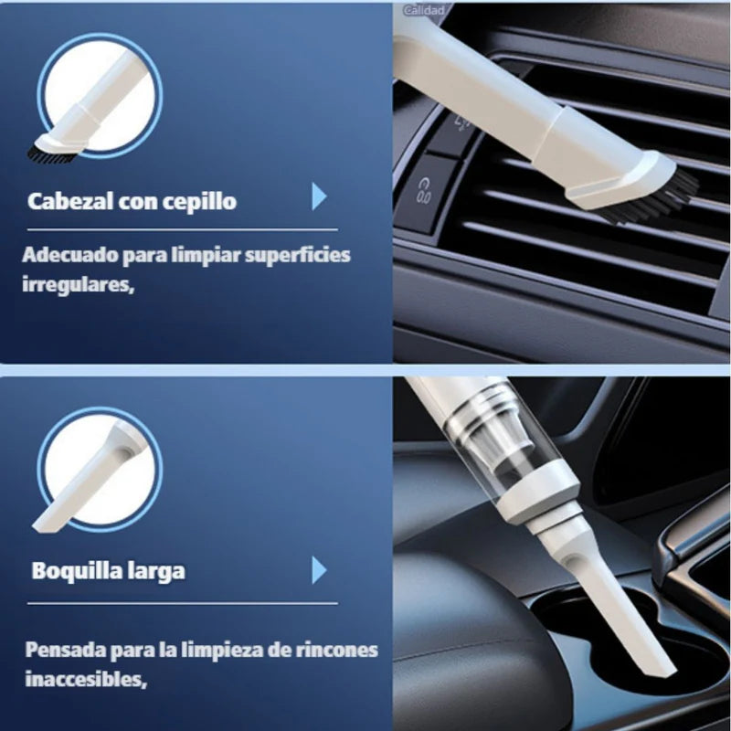 Aspiradora Inalámbrica Portátil 200W 19000PA 3 En 1 Con Modo Soplar, Aspirar E Inflar Con Motor Sin Escobillas Y Carga Tipo-C. Color Blanca. LT141