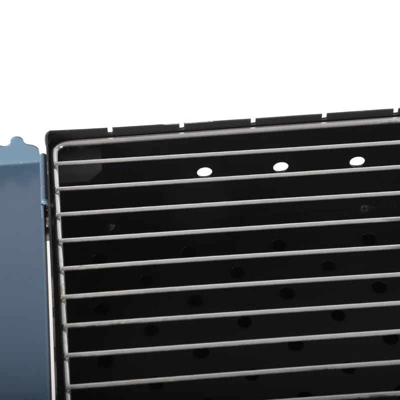 Parrilla De Carbón BBQ 30X80cm Portátil De Hierro Con Tapas Laterales Y Estantes. Asador A Carbon UN-A036