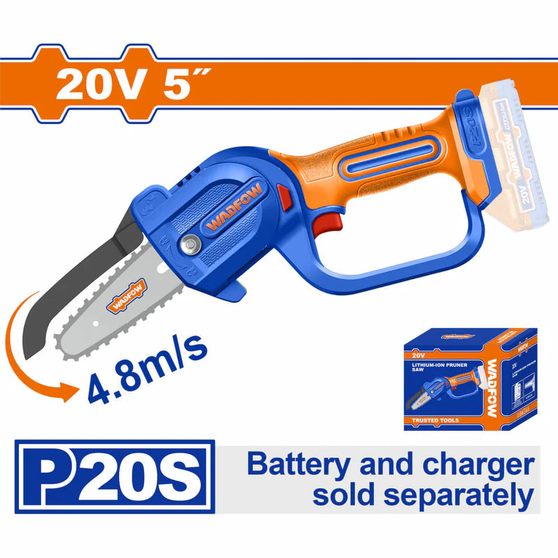 Sierra Podadora Inalámbrica 20V 5" Batería Y Cargador Se Venden Por Separado. Motosierra Mini WCLP550