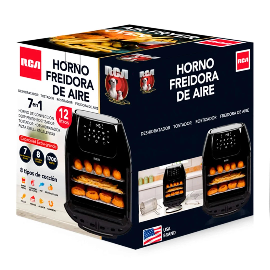 Freidora de Aire 12 Litros 7 en 1 RCA RCAO125BX