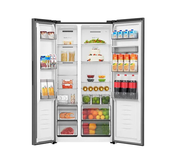 Refrigeradora Side By Side 19p3 Inverter con Dispensador de Agua de Vidrio Negro Hisense RS3P558NM1B