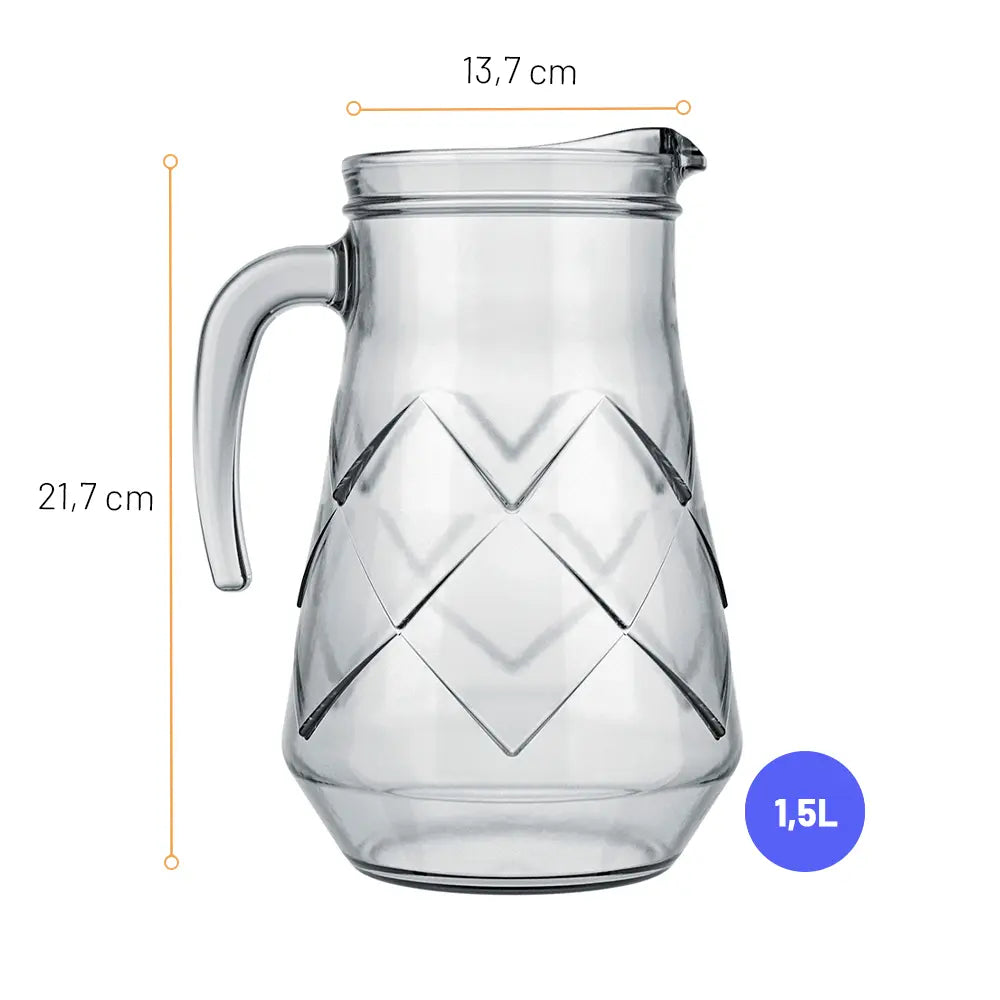 Set de Jarra 1/2oz + 4 Vasos 9oz de Vidrio Nadir 13180200785733