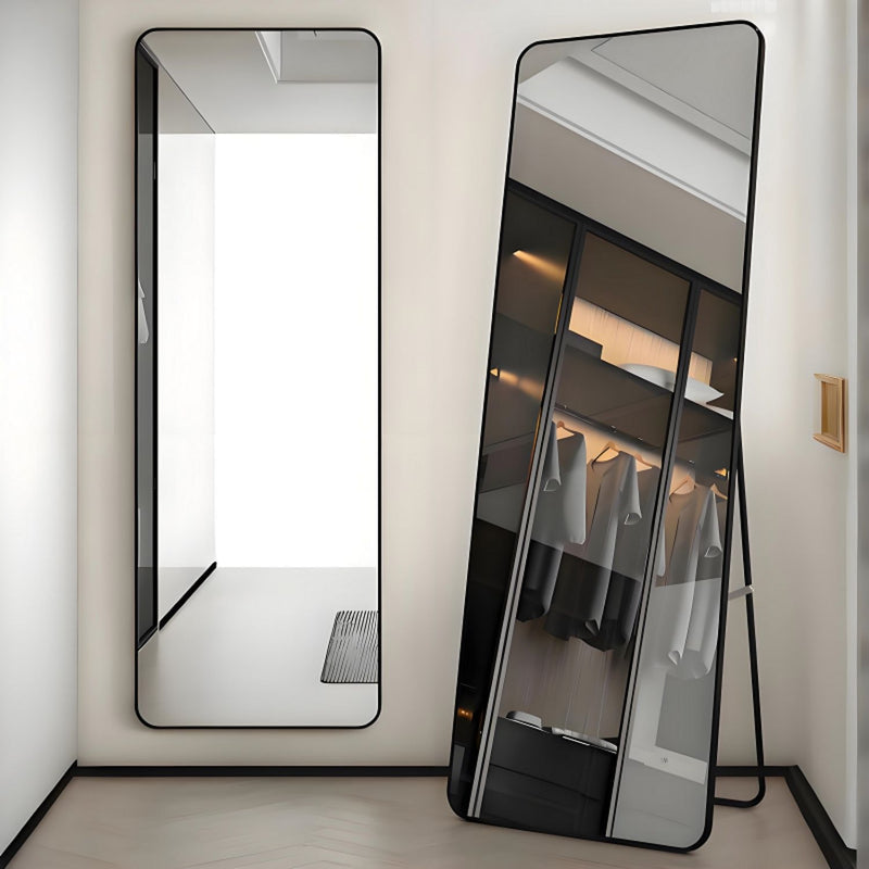 Espejo De Cuerpo Entero Vertical 65X170cm Con Marco Negro Moderno Para Dormitorio O Pasillo UN-A138