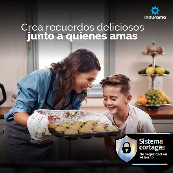 Estufa con Horno a Gas Indurama Parma Zafiro 30” 6 Quemadores – Croma