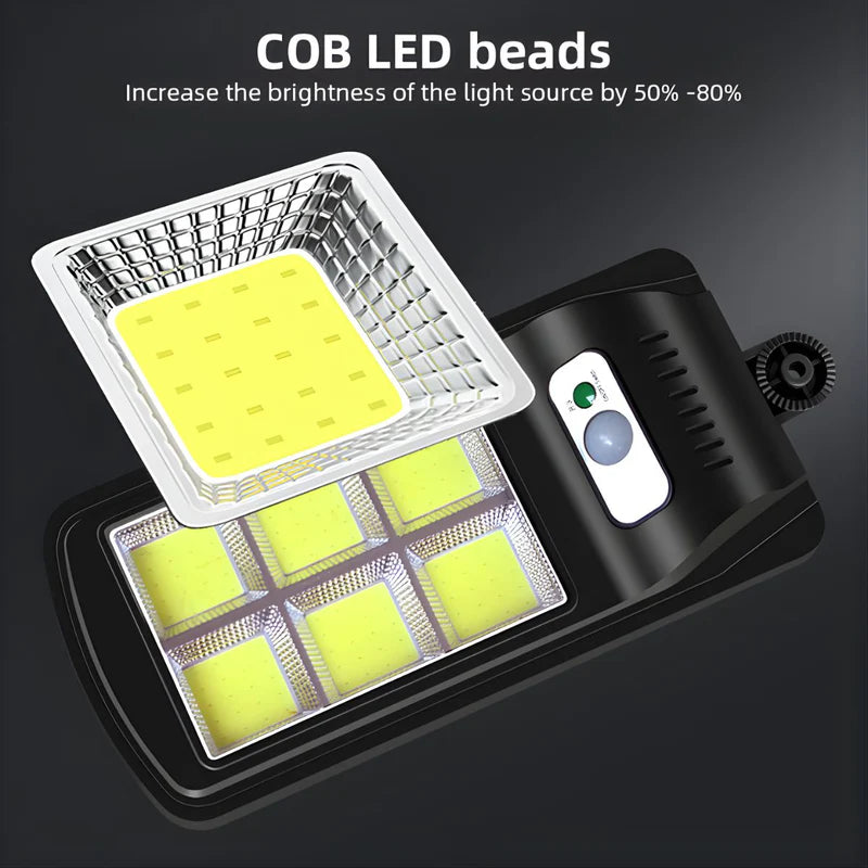 Lámpara Solar LED De Pared Con Sensor De Movimiento Y Control Remoto. 3 Modos De Iluminación. Foco Luz Exterior Impermeable. KOS-31038