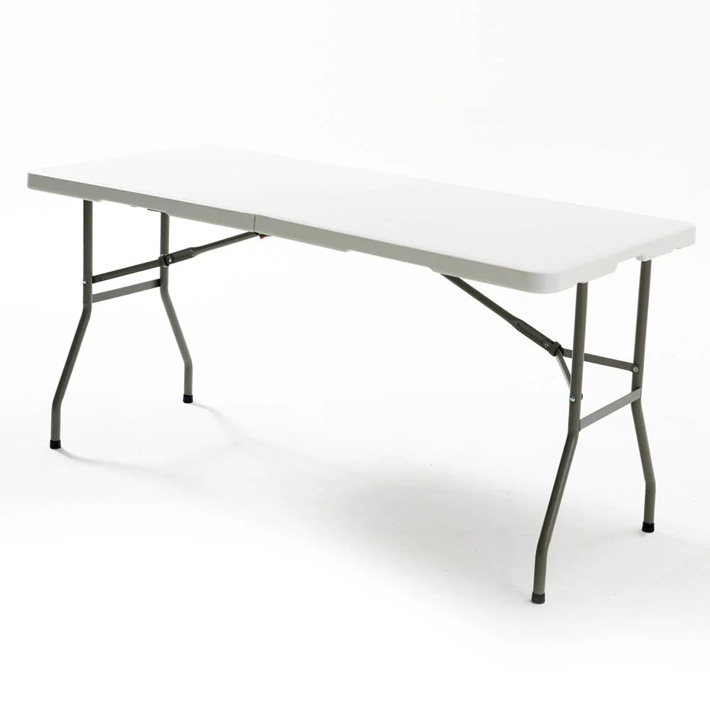 Mesa Plástica Plegable De 6 Pies X 2 Pies (HDPE) Con Marco De Acero Revestido. Medidas 180 Cm X 74 94-NZK-180S-5