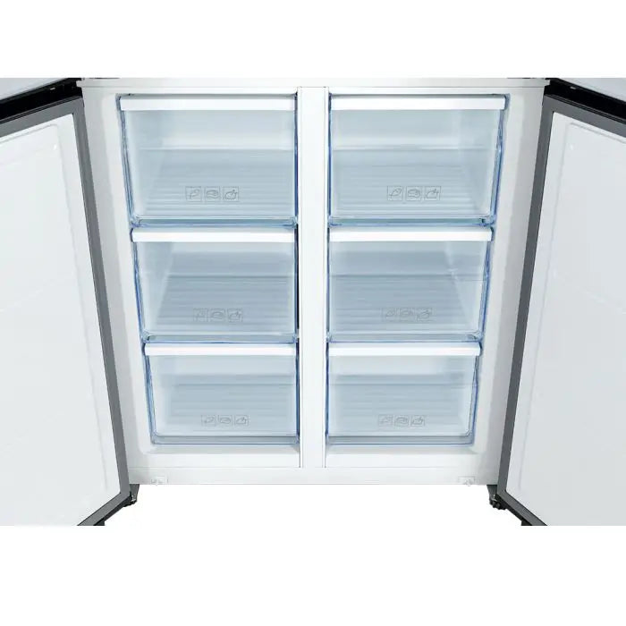 Refrigeradora Cross Door 16.6p3 4 Puertas Inverter Metal Cool Total No Frost Gris TCL P470CDN