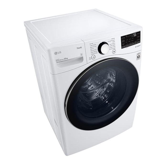 Lavadora Automática Carga Frontal 22kg ThinQ Steam TurboWash LG WM22WV2S6BR LG