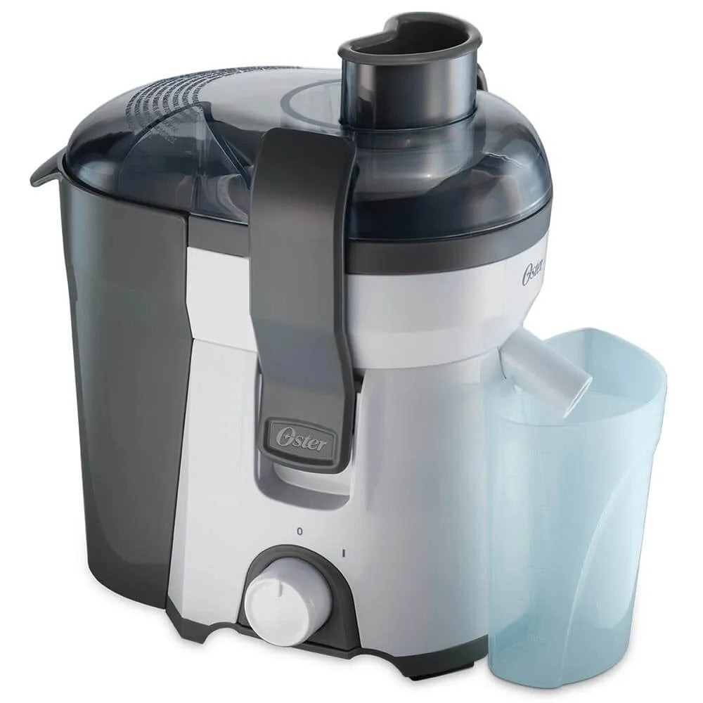 Extractor de Jugos Eléctricos Boca Extra Ancha con Filtro de Acero Inoxidable y Filtro de Fácil Limpieza Gris 400W Oster FPSTJE316W