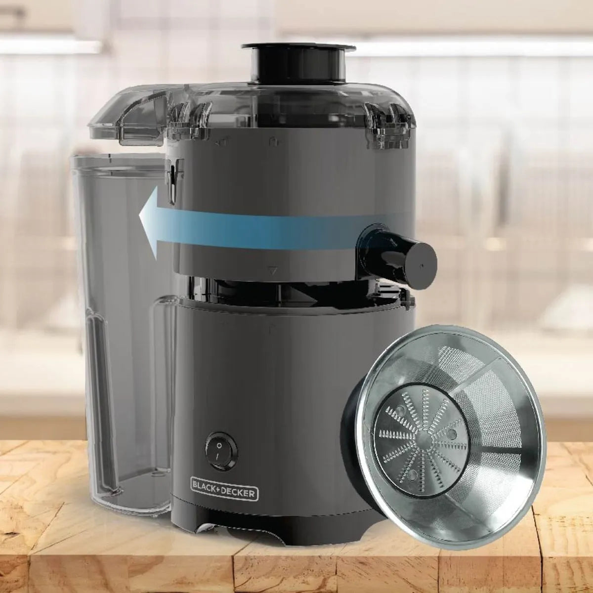 Exprimidor de Jugos Silenciosa Eléctrica 400W Black and Decker JE2500B-LA BLACK + DECKER