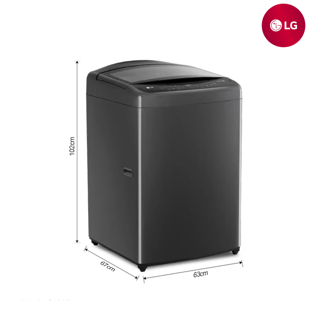 Lavadora Automática Carga Superior 19kg TurboDrum Smart Diagnosis Negro LG WT19MV6T