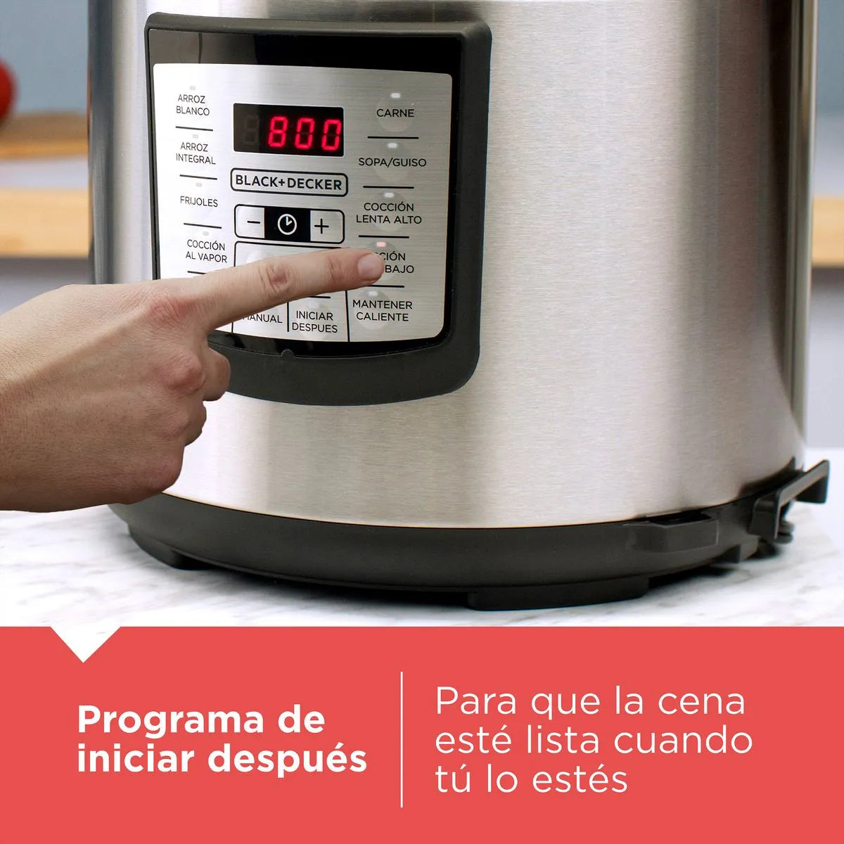 (LLEGANDO 3 DE JULIO) Olla de Presión Digital BLACK+DECKER PR100SD de 6 Litros | Olla Eléctrica Multifuncional Programable