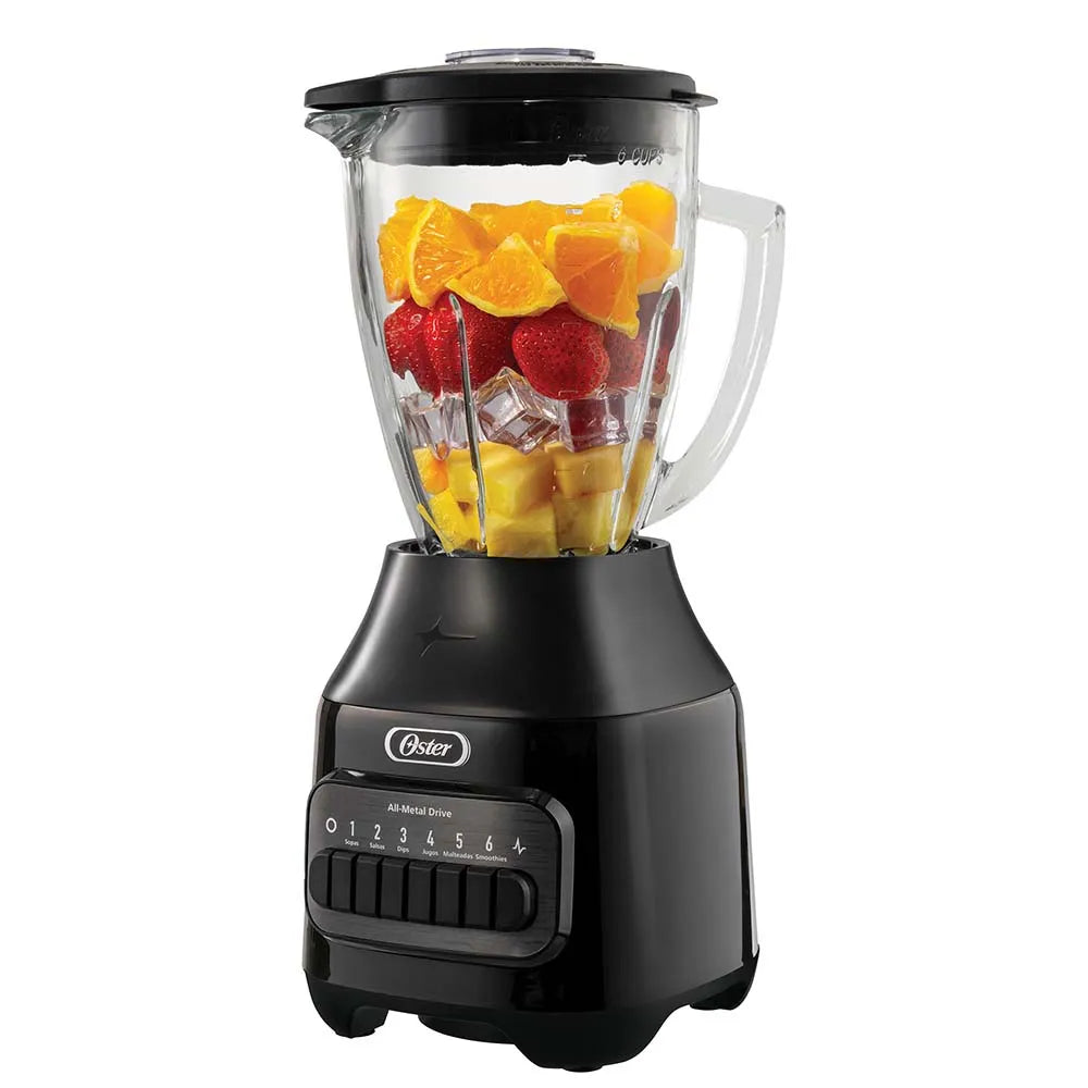 (LLEGANDO 27 DE JULIO) Licuadora Oster® con Vaso de Vidrio 1.25 L, 6 Velocidades + Pulso – BLSTPEG-BPB | 800W de Potencia Máxima