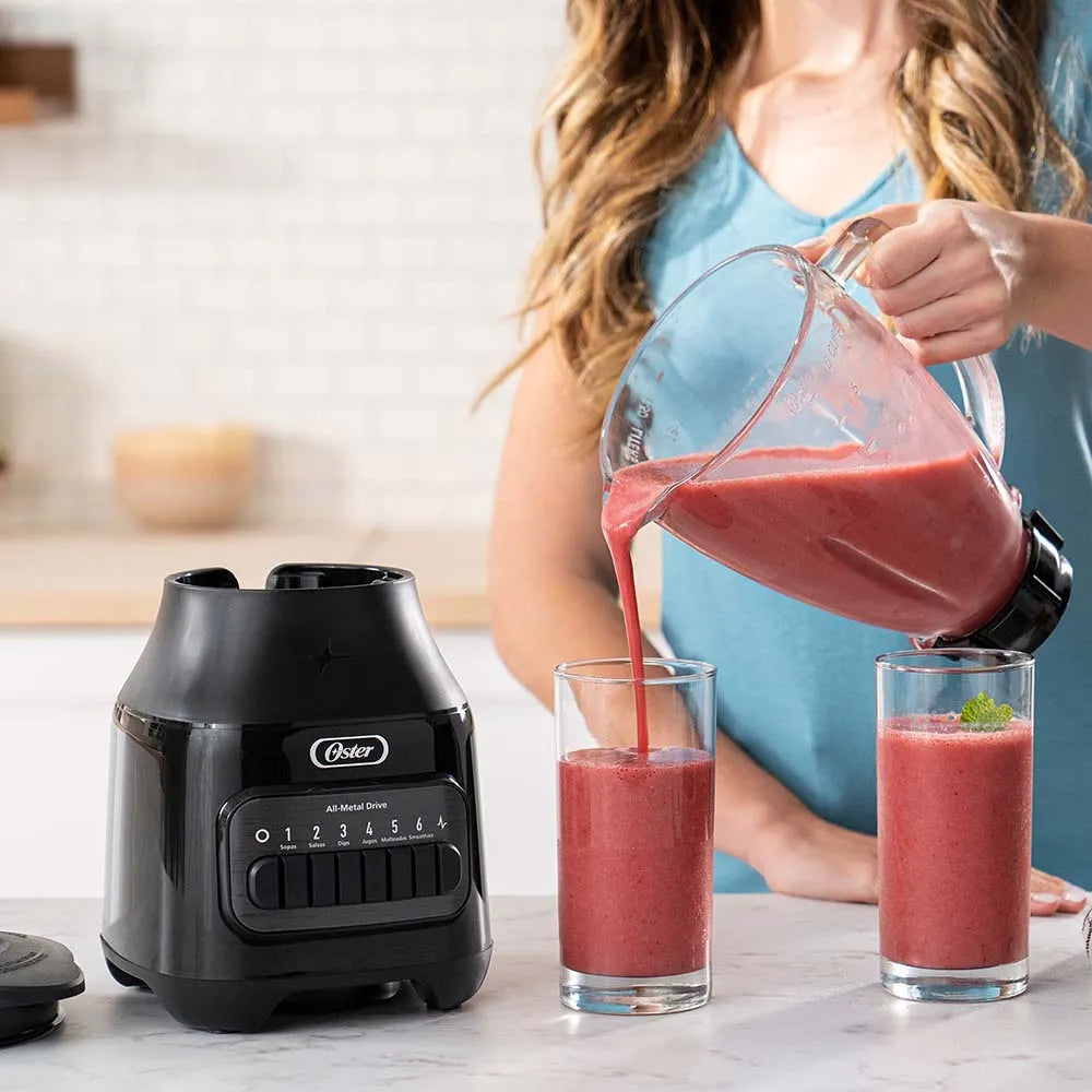 (LLEGANDO 27 DE JULIO) Licuadora Oster® con Vaso de Vidrio 1.25 L, 6 Velocidades + Pulso – BLSTPEG-BPB | 800W de Potencia Máxima