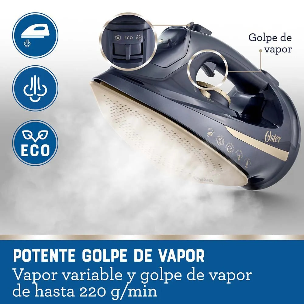 (LLEGANDO 27 DE JULIO) Plancha de Vapor de Ropa Inalámbrica Oster® 2 en 1 con Suela de Cerámica – GCSTCC5000 | 1650W