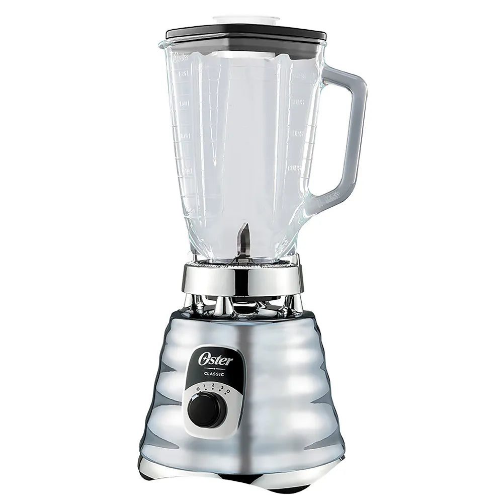 (LLEGANDO 1 DE SEPT) Licuadora Oster Clásica BLST4655-013 1.25 Litros – 1000W, 3 Velocidades, Vaso de Vidrio Boroclass, Cromada