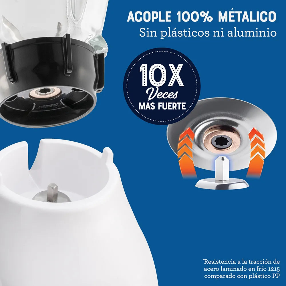 (LLEGANDO 1 DE SEPT) Licuadora Oster BLSTKAG-WPB 1.5 Litros – 2 Velocidades + Pulso, Vaso de Vidrio Boroclass, Blanca