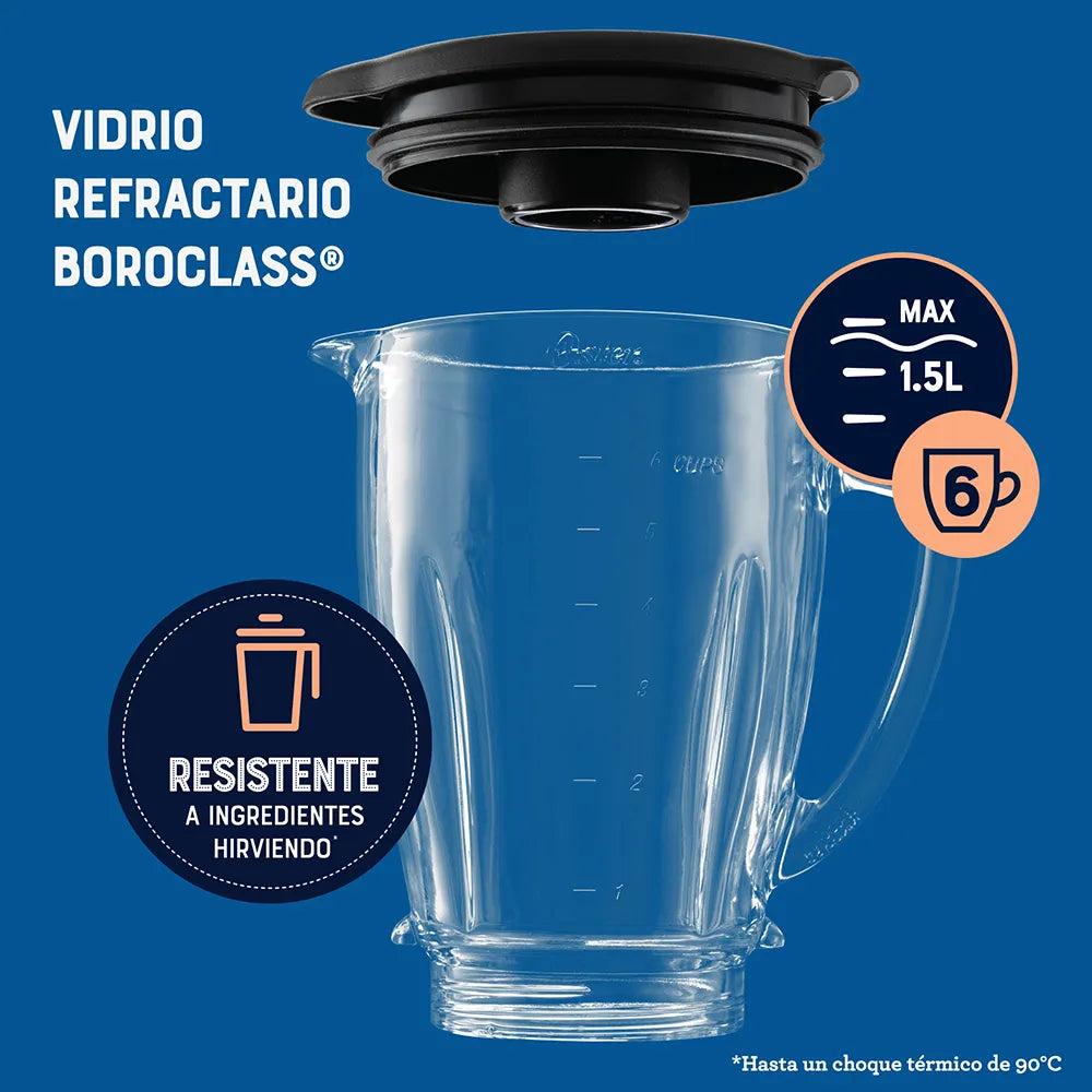 Licuadora Jarra de Vidrio 1.5L 800W 2 velocidades + Pulso Color Azul Oster BLSTKAG-LPB