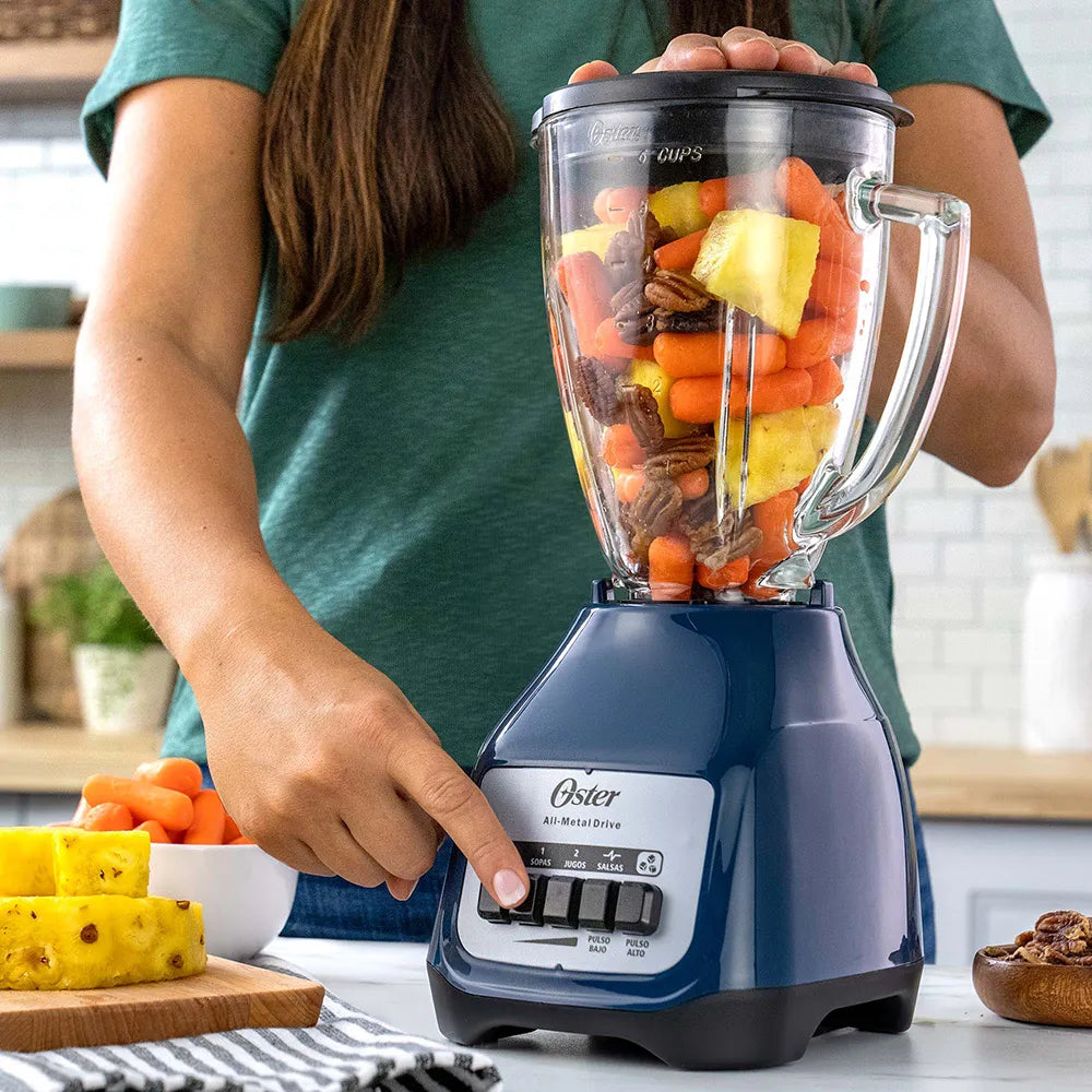 Licuadora Jarra de Vidrio 1.5L 800W 2 velocidades + Pulso Color Azul Oster BLSTKAG-LPB