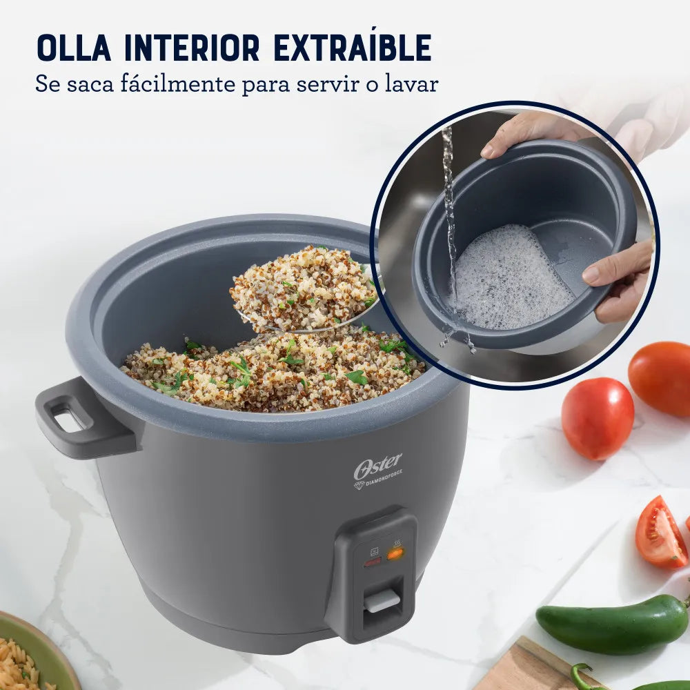 Arrocera Eléctrica de 10 Tazas Antiadherente DiamondForce Oster CKSTRCB10DFS