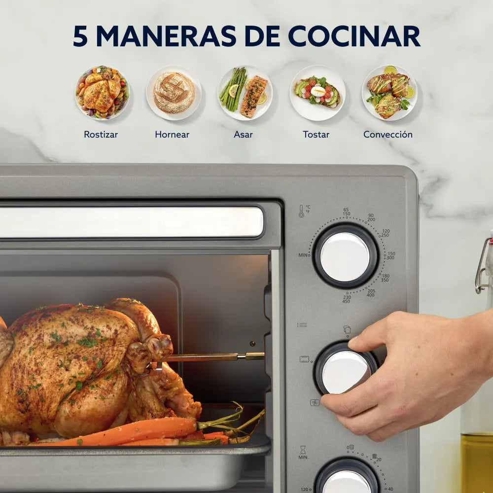 (LLEGANDO 27 DE JULIO) Horno Eléctrico Oster® XL con Convección y Rostizador 60 L – TSSTTV60MNS | 1800W