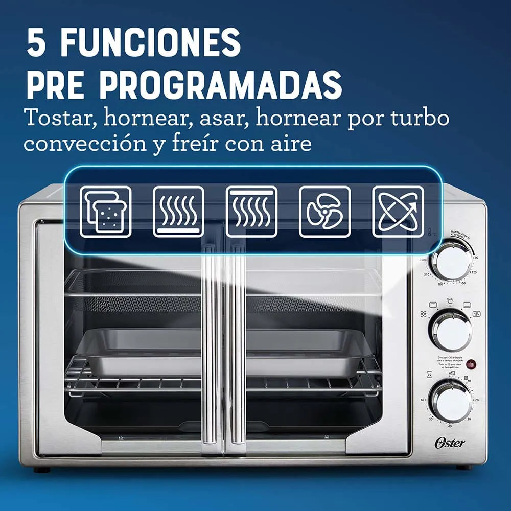 Horno con Freidora de Aire Extra Grande 42L Antiadherente Estilo Francés Oster TSSTTV42FDMAFNS