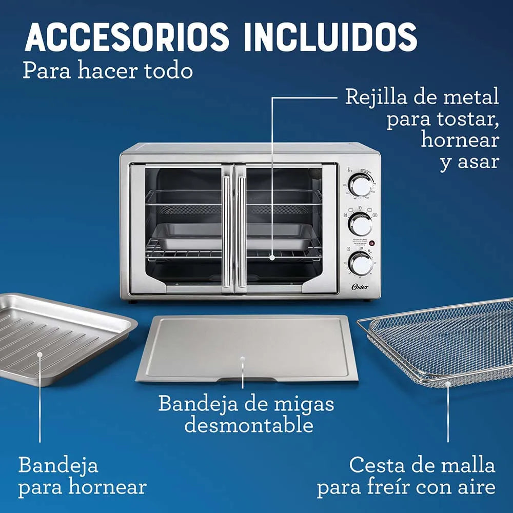 Horno con Freidora de Aire Extra Grande 42L Antiadherente Estilo Francés Oster TSSTTV42FDMAFNS